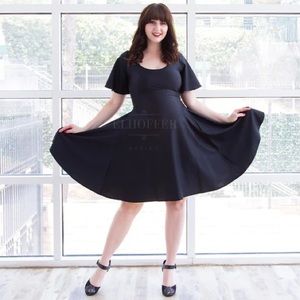 Elhoffer Designs Black Flutter Sleeve Essential Dress
